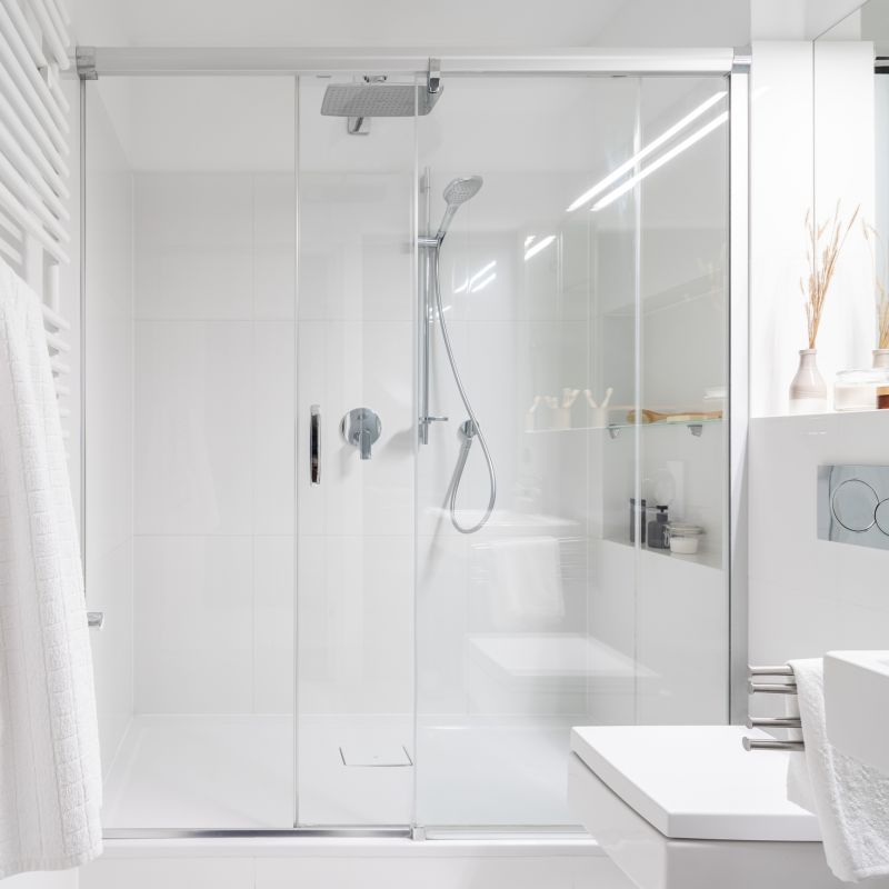 Sleek Shower with Glass Walls